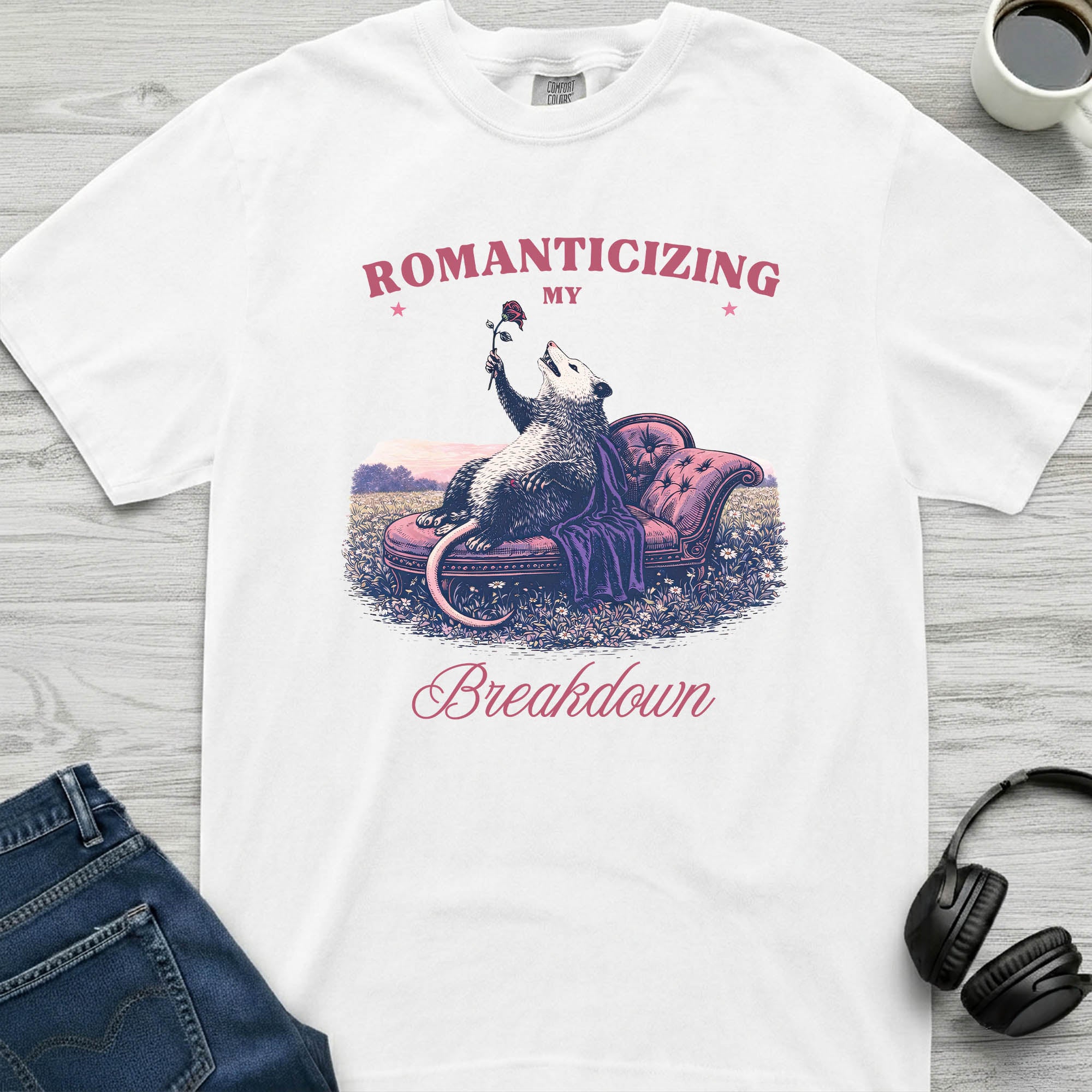 Romantic Breakdown Possum T-Shirt