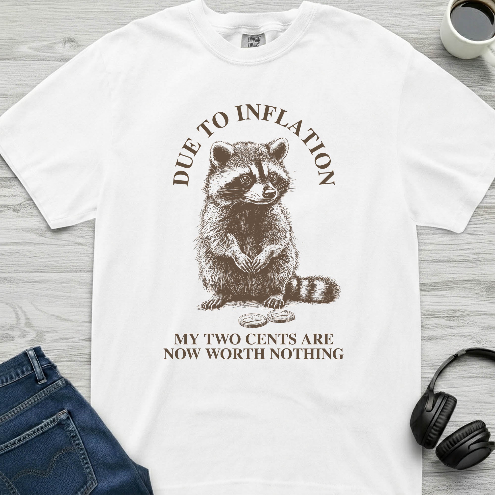 Two Cents Raccoon T-Shirt