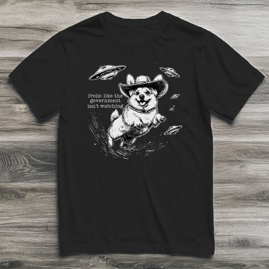Frolic With Aliens Corgi T-Shirt