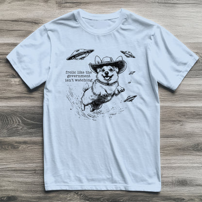 Frolic With Aliens Corgi T-Shirt