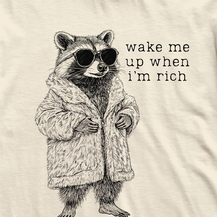 Wake Me When I'm Rich Raccoon T-Shirt