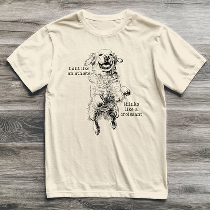 Thinks Like A Croissant Golden Retriever T-Shirt