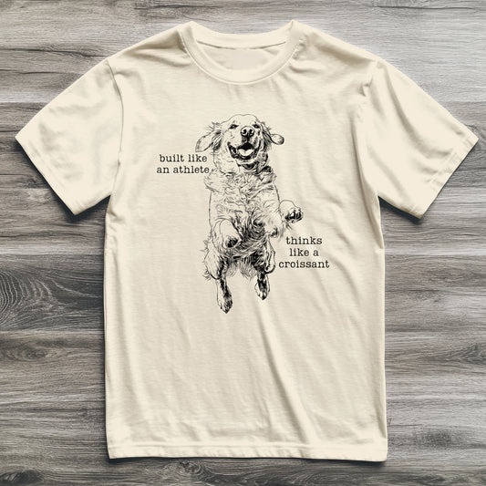 Thinks Like A Croissant Golden Retriever T-Shirt