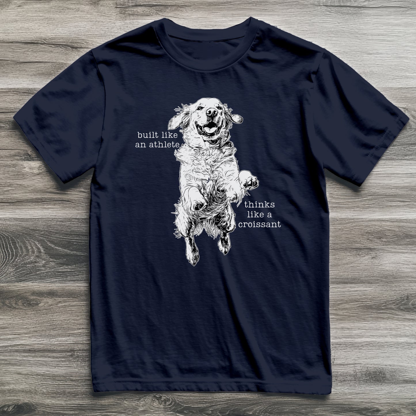 Thinks Like A Croissant Golden Retriever T-Shirt