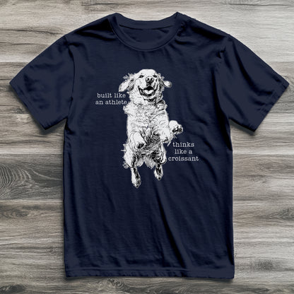 Thinks Like A Croissant Golden Retriever T-Shirt