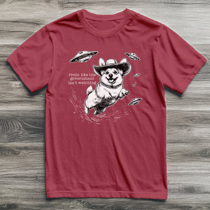 Frolic With Aliens Corgi T-Shirt