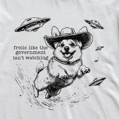 Frolic With Aliens Corgi T-Shirt