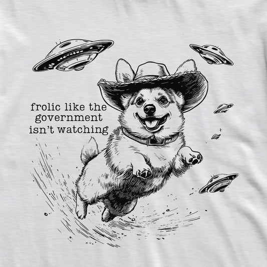 Frolic With Aliens Corgi T-Shirt