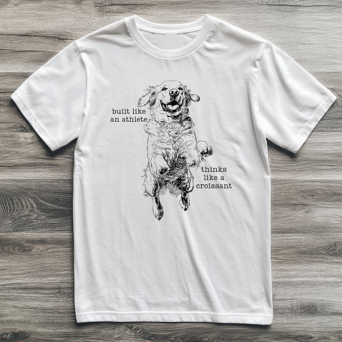 Thinks Like A Croissant Golden Retriever T-Shirt